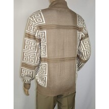 Men's Fancy European Sweater Jacket By Silversilk Fashionable 11012 Tan image 9