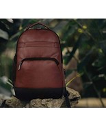 Brown Backpack Bag for Men of Artificial Leather with Laptop Pocket - $847.88 MXN