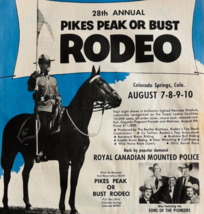 1968 Pikes Peak Or Bust Rodeo 28th Advertisement RMCP Colorado Springs D... - $743.79 MXN 1968 Pikes Peak Or Bust Rodeo 28th Advertisement RMCP Colorado Springs D... - $743.79 MXN
