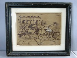 Vintage Artist Signed Millard Sheets Old Mosque India Framed Art Print E696 - £155.71 GBP