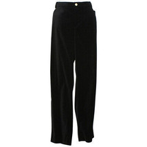 RALPH LAUREN Black Stretch Velveteen Logo Tag Skinny Slimming Fit Pants 18W - £51.95 GBP