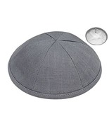 Linen Kippah 7&quot; Diameter - Red - $20.83 CAD