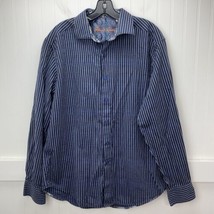 Robert Graham Classic Fit Button Up Shirt Mens XL Blue/Black Striped Lon... - £27.05 GBP