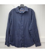 Robert Graham Classic Fit Button Up Shirt Mens XL Blue/Black Striped Lon... - £26.98 GBP