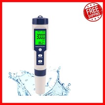 Digital Salinity Meter: 5-in-1 PH, TDS, EC &amp; Temperature Tester for Aqua... - $60.13