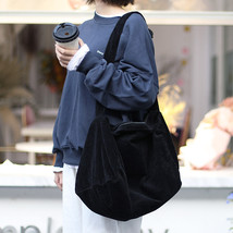 Simple Corduroy Single Shoulder Bag Versatile Canvas Women&#39;s Crossbody Bags Leis - £22.01 GBP