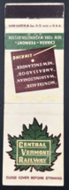 CV Central Vermont Railway Matchbook Cover Montrealer Washingtonian Ambassador - £6.09 GBP