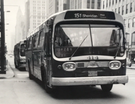 Chicago Transit Authority Bus CTA #414 Route 151 Sheridan B&amp;W Photograph - £7.58 GBP