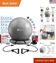 Stability Ball Chair with Exercise Videos &amp; Resistance Bands - Yoga &amp; Fi... - $61.50