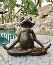 Ebros Rustic Yoga Frog Garden Statue Meditating Buddha Frog Sculpture 14&quot;Long - £31.26 GBP