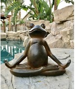 Ebros Rustic Yoga Frog Garden Statue Meditating Buddha Frog Sculpture 14... - $38.99
