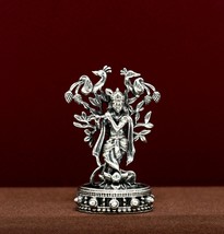 925 silver Hindu idol KRISHNA statue, Figurine, puja article home temple... - £65.43 GBP