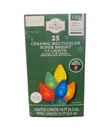 25 Multicolor Super Bright ‘Ceramic’ C7 LED Lights 14 ft Holiday Christm... - $13.84