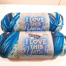 I Love This Yarn #874 Nova Scotian Sky blue varigated ombre set 2 skeins acrylic - £27.73 GBP