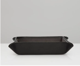 WOLF Blake Leather Coin Travel Tray Black-Grey 305702 - £38.50 GBP