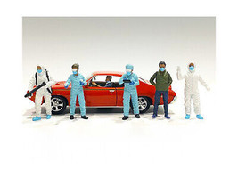 Hazmat Crew 6 piece Figurine Set for 1/18 Scale Models American Diorama - £64.02 GBP