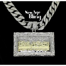 Large Last Supper Iced CZ Necklace Cuban Link Chain Silver Plated HipHop - £13.17 GBP+