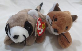 Ty Beanie Baby Lot Of 2 Fox and Racoon Ringo &amp; Sly - £11.99 GBP