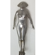 Art Deco Nude Woman Figurine Sculpted Stylized Hair Metal Light Clips Ba... - $28.45