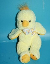 Kellytoy Stuffed Animal Easter Duck 8&quot; Yellow Chick Chenille Plush Bow Soft Toy - £16.74 GBP