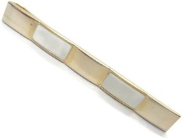 Swank Tie Bar Gold Tone Mother of Pearl Vintage Men Dress Accessories - £19.45 GBP