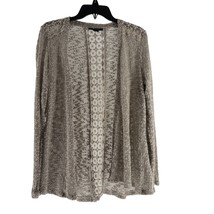 Style &amp; Co. Small Cardigan Sweater Open Front Long Sleeve Lace Panel NWT - $14.40