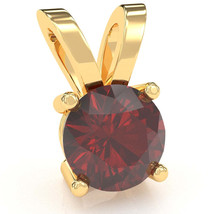 Lab-Created Ruby Solitaire Pendant In 14k Yellow Gold - £152.00 GBP