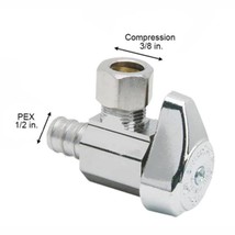 1/2 in. Crimp PEX Barb Inlet x 3/8 in. Compression Outlet Angle Valve - £17.55 GBP