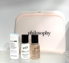 Philosophy 4 Pcs Amazing Grace Body Lotion,Wash,Hyaluronic Moisturizer, bag - $24.75