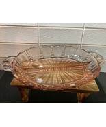 Vintage Anchor Hocking Oyster &amp; Pearl Divided Relish Dish Pink Depressio... - $7.25