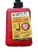 Midwest Can 1 Gallon Gasoline Fuel Can w/ Quick Flow Spout FlameShield Red image 3