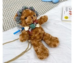 S cute plush bear crossbody bags for girl cusual korea bear shoulder bags fashion women thumb200