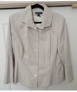 Ralph Lauren LRL Jacket Coat Cotton Linen Striped Black Off White Women&#39;... - £34.65 GBP