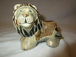 De Rosa Lion Figure Artesania Rinconada Gold Enamel Paperweight Uruguay Derosa - £74.68 GBP