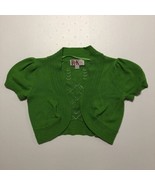 R&amp;K Originals Women’s Short Sleeve Cropped Open Front Green Crochet Top ... - £10.95 GBP