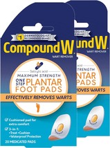 Compound W Maximum Strength One Step Plantar Wart Remover Foot Pads, 20 ... - $38.99