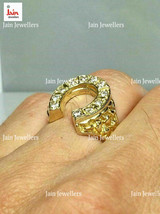 0.50 - 0.60 Ct G-H/SI1 Diamonds Nugget Horseshoe Men&#39;s Ring 14Kt Real Gold - £1,226.44 GBP+