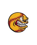 Angry Softball Ball Embroidered Patch. Size: 3.5 X3.5 inches. - £5.46 GBP