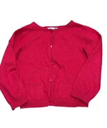 Jacadi Paris Red Knit Cardigan 4A 104cm Kids Wool Blend Button Front Lon... - $36.88 CAD