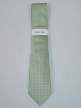 Men's Calvin Klein Tie Classic Woven Silky Feel #Calvin-2 Sage Green image 2