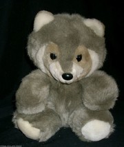 9&quot; Vintage R Dakin 1985 Gray Racoon Fox Fun Farm Stuffed Animal Plush Toy Soft - £18.98 GBP