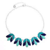 Liz Claiborne Women's Blue Collar Necklace Silver Tone 17 Inch NEW - £17.58 GBP