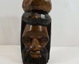 Jamaica Wood Carving Rasta Man Head Souvenir Unsigned Figural Art Sculpt... - $19.34