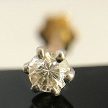 0.17 Ct Authentic Diamond Solitaire Stud 18 Kt Gold Nose Bone Pin Pierci... - £305.52 GBP