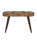 Artisan Furniture Leopard Print Deep Button Bench - £193.16 GBP