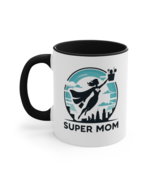 SUPER MOM Mug Funny Wife Mothers Day Baby Shower Gift 110z Two Toned Cof... - £15.49 GBP