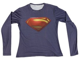 Youth Size L Fitness Sport Shirt Superman Hero Shirt Red Line Runs Down ... - £7.73 GBP