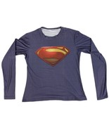 Youth Size L Fitness Sport Shirt Superman Hero Shirt Red Line Runs Down ... - £7.75 GBP