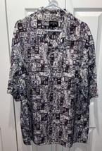 Rocawear Shirt Mens XL Purple Pattern Short Sleeve Button Extra Large Polyester - £13.12 GBP