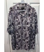 Rocawear Shirt Mens XL Purple Pattern Short Sleeve Button Extra Large Po... - $22.99 CAD